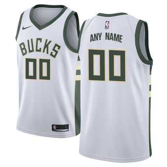 Men & Youth Customized Milwaukee Bucks Nike White Swingman Association Edition Jersey->customized nba jersey->Custom Jersey